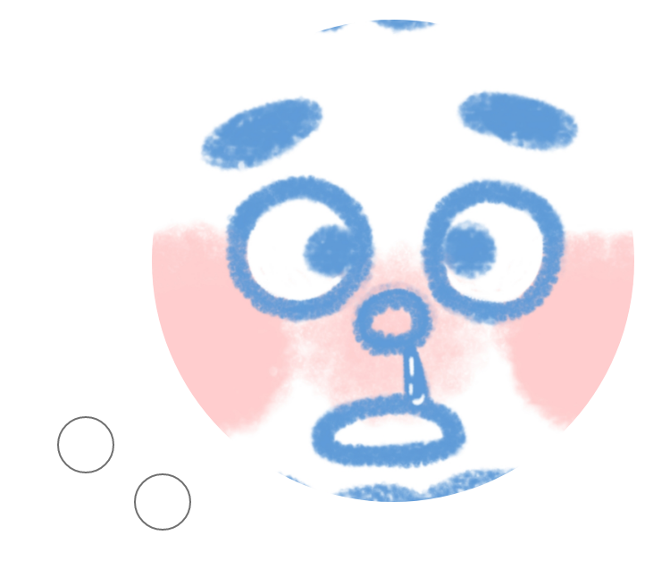 顔を真っ赤にして鼻水を垂らしている男の子